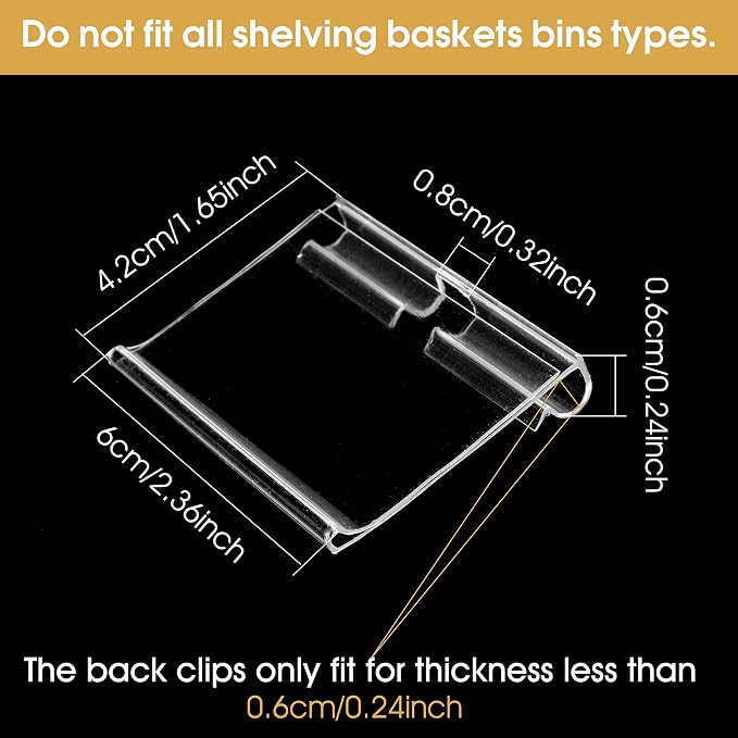 50pcs Labels for Storage Bins Plastic Label Clip, Basket Labels Clip On Wire - Image 5
