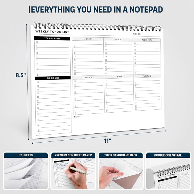 Of a Happy Kind Weekly To Do List Spiral Planner Pad - Image 4