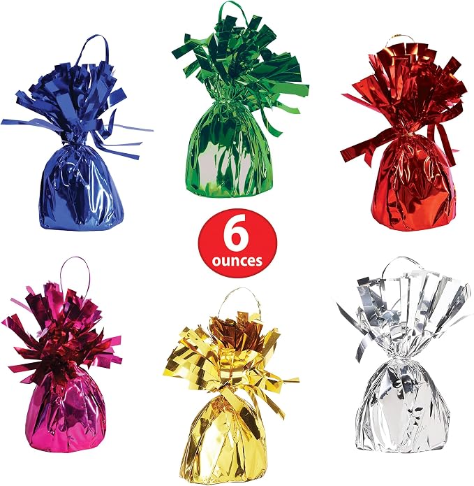 Beistle Metallic Wrapped Balloon Weights – 12 Pack, Party Décor - Image 2