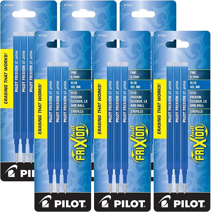 Pilot Gel Ink Refills for FriXion Erasable Gel Ink Pen, Fine Point, 6 Packs by PilotCorporationofAmerica