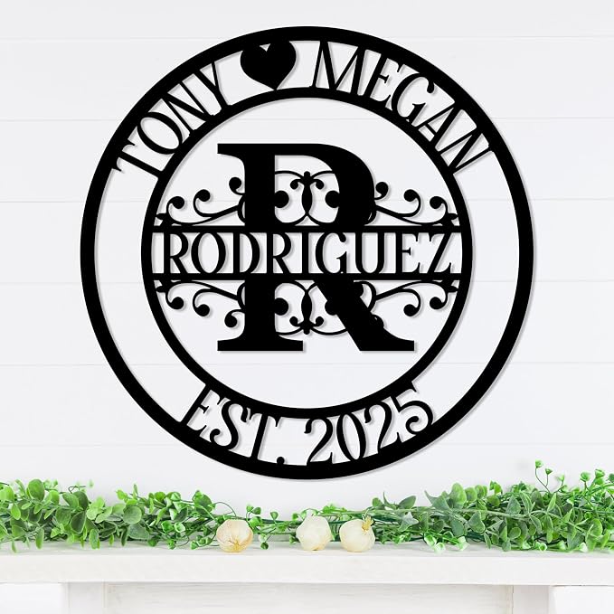 Personalized Metal Name Signs, Split Letter Monogram Wall Decor, Custom Last - Image 3