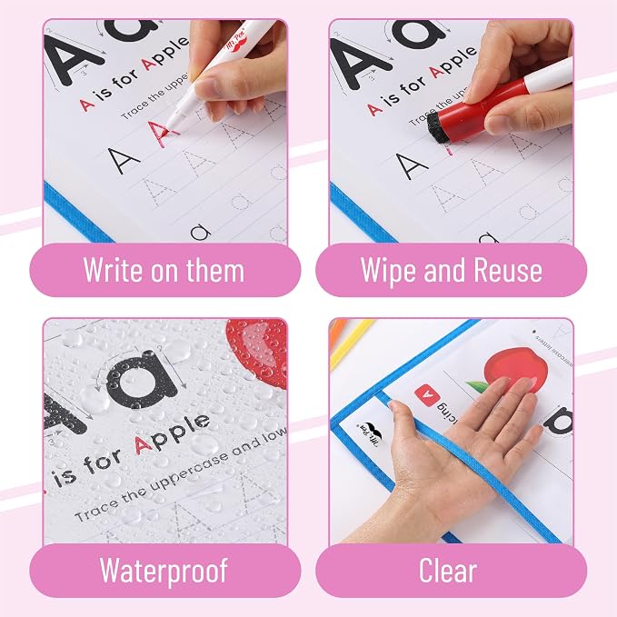 Mr. Pen- Reusable Dry Erase Pocket Sleeves, 6 Pack, Colorful | Clear Plastic - Image 6