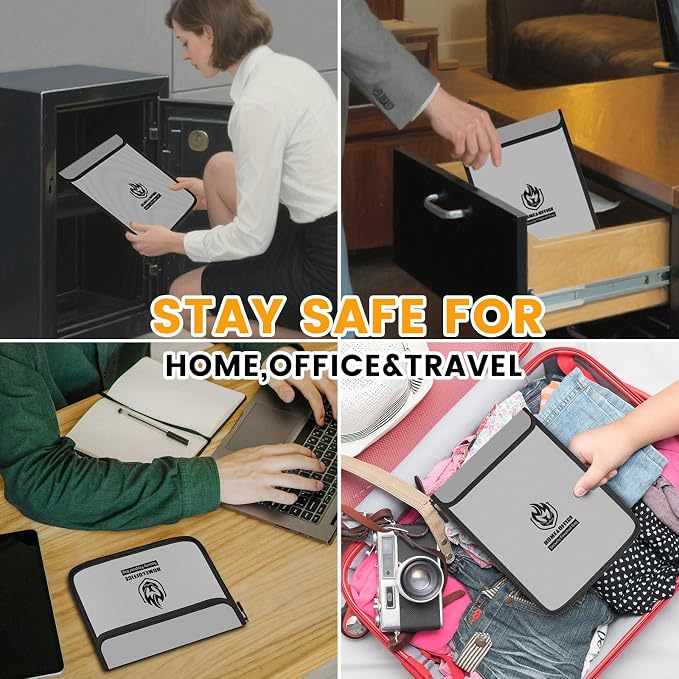 Andyer 4 Pack Fireproof Document Bags, Waterproof Document Holder | Multi-Size - Image 7