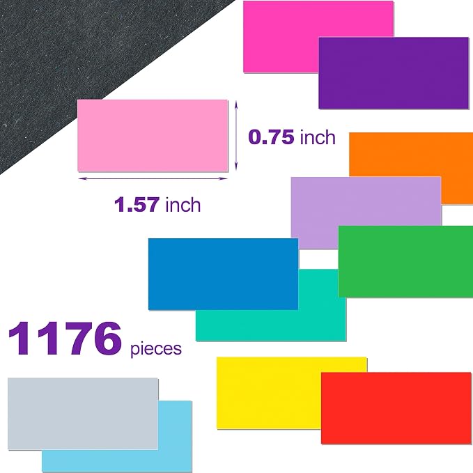 YSHIHE Colored Label Stickers, 1.57" x 0.75" Color Coding Sticker 1176 PCS | 12 - Image 3