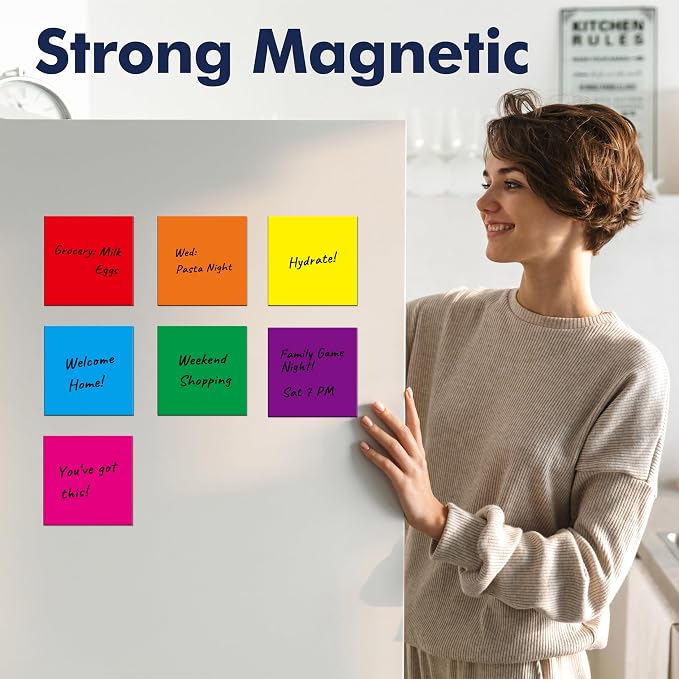 35 PCS Magnetic Sticky Notes, Reusable Dry-Erase Magnets, 7 Colors Magnetic - Image 3