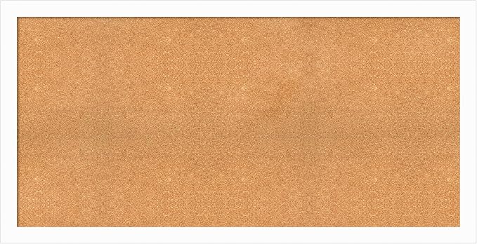 Amanti Art Natural Cork Board for Wall, 29x57 Vision Board with White Frame, Oversize Corkboard Office Decor for Home Organization, Casual Corkboard Pinboard to Display Items for Home Organization in-DeskLoop Office