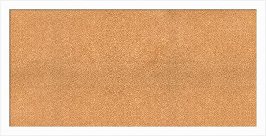 Amanti Art Natural Cork Board for Wall, 29x57 Vision Board with White Frame, Oversize Corkboard Office Decor for Home Organization, Casual Corkboard Pinboard to Display Items for Home Organization in-DeskLoop Office