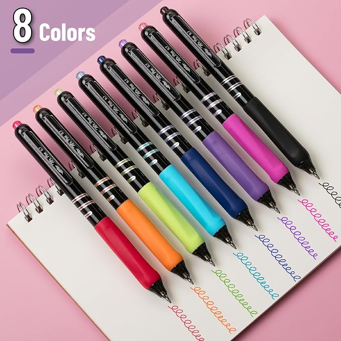 Mr. Pen- Retractable Gel Pens, 8 Pack, 0.7mm Fine Point Colorful Ink | Fast-Dry - Image 2