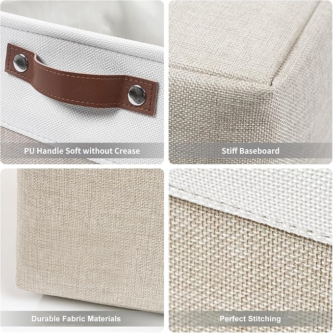 Bagnizer Large Fabric Storage Baskets | 50L Storage Bins, Decorative Linen - Image 5