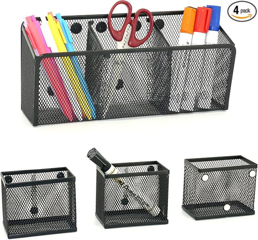 Neudeco Magnetic Pencil Holder, Locker Shelf Organizer, Metal Storage Basket by Neudeco