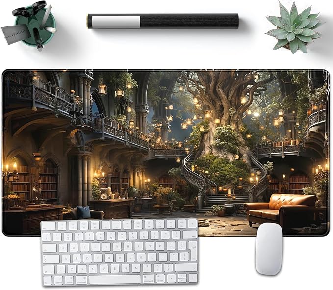 Dark Academia Bookish Desk Mat Adventure Dreams Extended Mousepad Large Gaming - Image 8