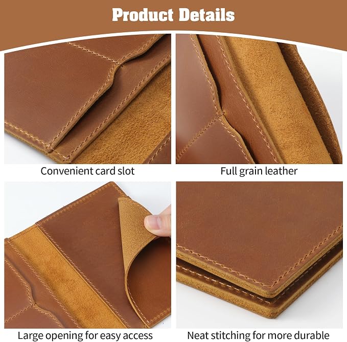 Jack&Chris Leather Passport Holder, Handmade Passport cover, Travel Wallet - Image 4