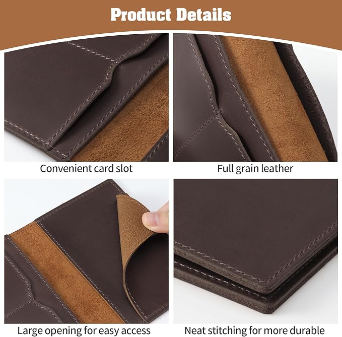 Jack&Chris Leather Passport Holder, Handmade Passport cover, Travel Wallet - Image 4