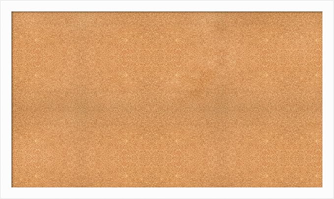 Amanti Art Natural Cork Board for Wall, 35x59 Vision Board with White Frame, Oversize Corkboard Office Decor for Home Organization, Casual Corkboard Pinboard to Display Items for Home Organization in-DeskLoop Office