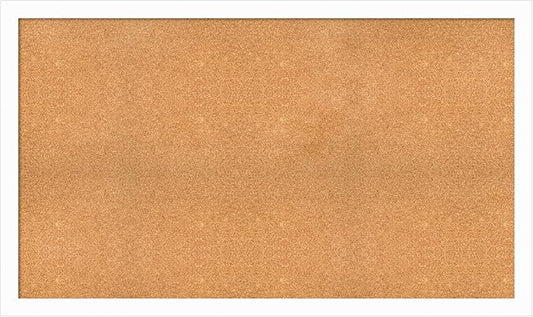Amanti Art Natural Cork Board for Wall, 35x59 Vision Board with White Frame, Oversize Corkboard Office Decor for Home Organization, Casual Corkboard Pinboard to Display Items for Home Organization in-DeskLoop Office