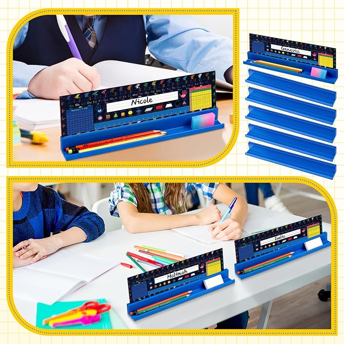 PerKoop 25 Pcs Classroom Desk Name Plates Holder Set Index Cards Storage - Image 4