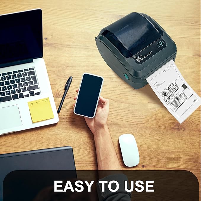 L LIKED 5000 Fanfold 4 x 6 Thermal Labels, with Perforated Line Shipping Labels, Compatible with Zebra & Rollo Printer, White, Commercial Grade-DeskLoop Office
