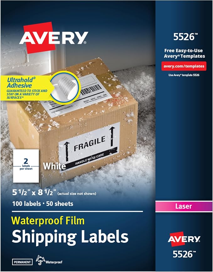 Avery Durable Waterproof Shipping Labels by Avery