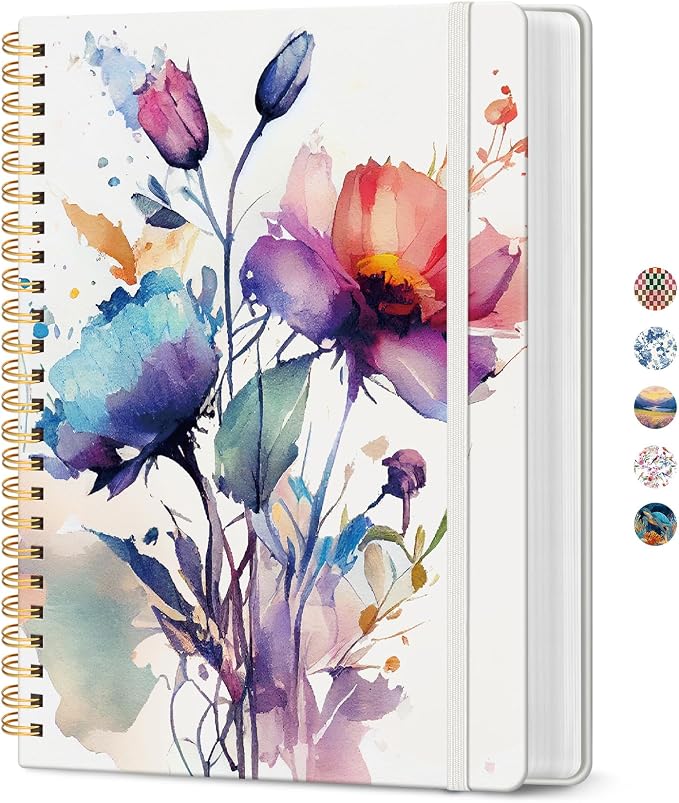 Lined Spiral Notebook Journal for Work, 300 Pages Thick B5 College Ruled by Taja