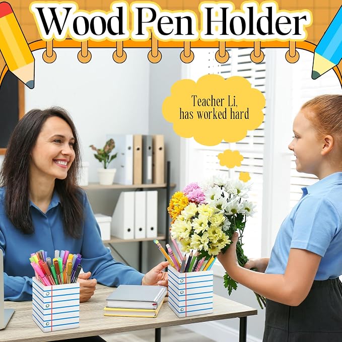 Sherr 2 Pcs Wood Pencil Holder Pen Holder - Image 4