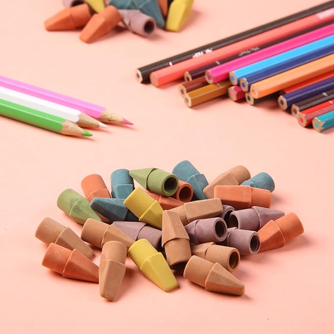 Mr. Pen- Pencil Top Erasers, 120 Pack, Folk Festival Colors | Latex-Free & No - Image 7