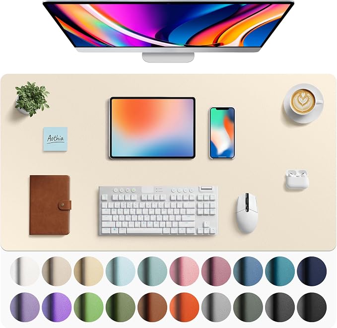 Aothia Faux Leather Desk Mat by AothiaSimpleNaturalUnique