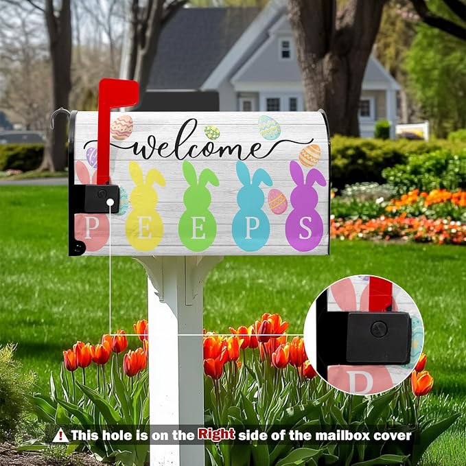 farg Welcome Easter Mailbox Cover Magnetic Standard Size Easter Cute Bunny - Image 2