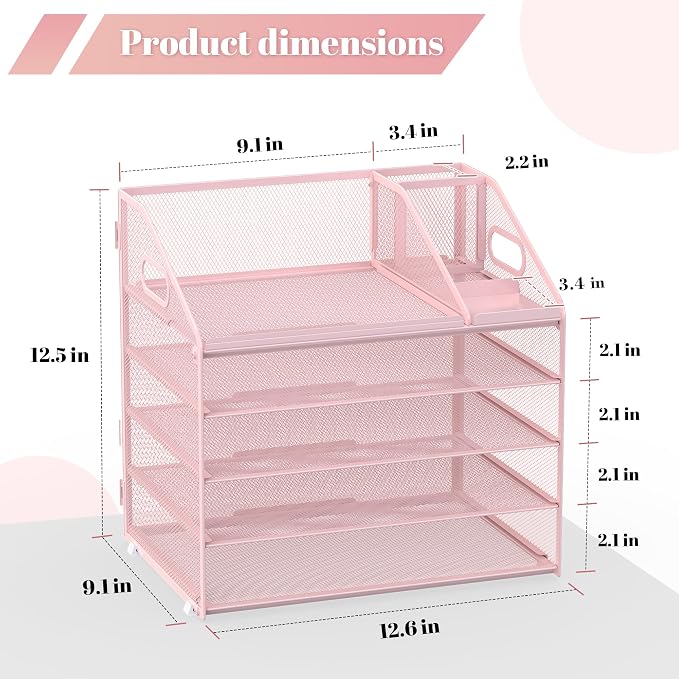 Letter Tray Paper, 5 Tier Desk Organizer - Image 2