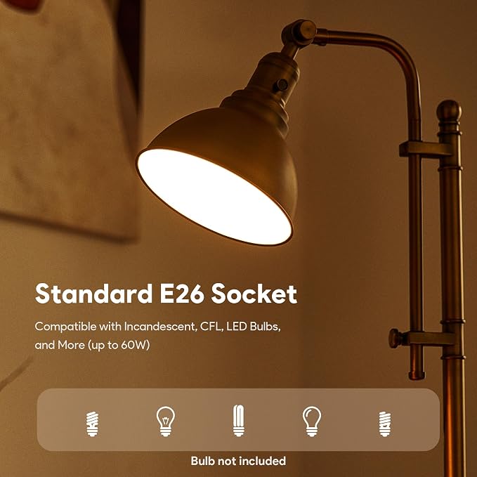VONLUCE Rustic Desk Lamp Gold Adjustable, Industrial Style Metal Task Lamps - Image 4
