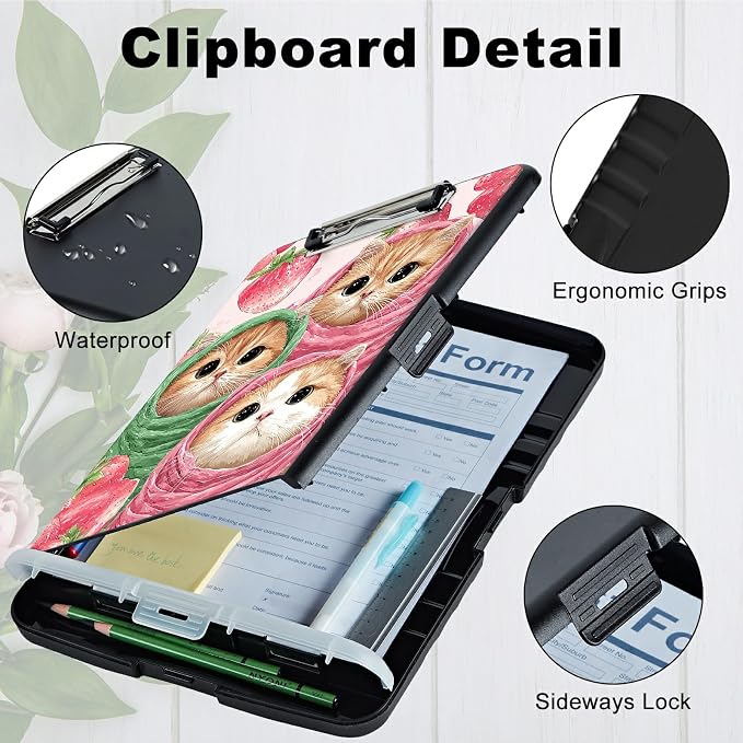 A4 Clipboard with Storage Pen Holder, Clipboards Organizer Nursing Clipboard - Image 3