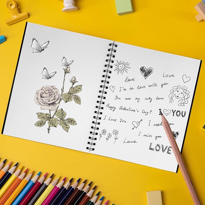 Bullet Dotted Spiral Notebook 8.5" x 11" A4 Large Dot Grid Journal, 100 GSM - Image 6