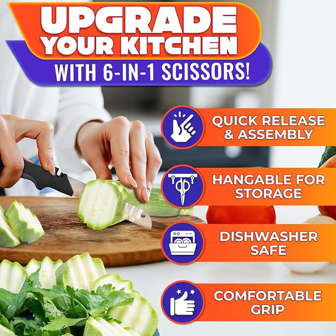 6-in-1 Cutting Board Scissors - Image 4