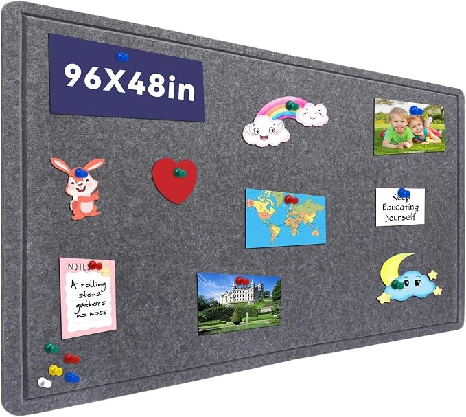 Extra Large Bulletin Board, 96 X 48 inches Cork Board by Hrrtyueg