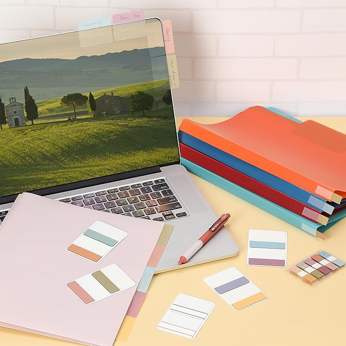 Mr. Pen- Sticky Index Tabs, 500 Pcs, 21 Sets, Colorful Sticky Tabs for Notebooks, Page Markers, Page Tabs for Binders, Page Tabs Sticky Tabs for Books, Notebook Tabs, Book Sticky Tabs for Notebooks-DeskLoop Office