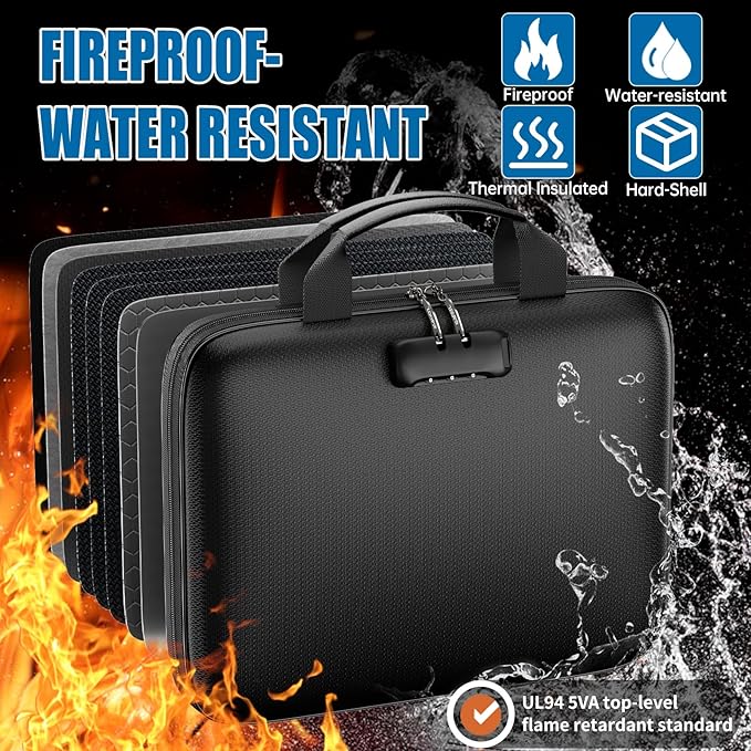 Binder Folders Organizer with 20 Pack Heavyweight Plastic Pockets, Fireproof - Image 2