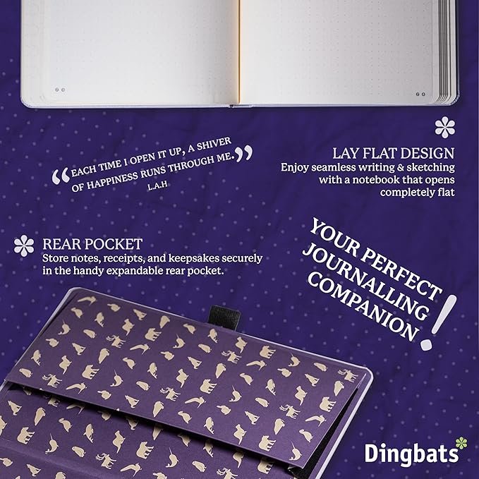 Dingbats - Earth Dotted A5 Medium Notebook, Glicine Arctic - Hardcover - Cream 100gsm Ink-Proof Paper - Numbered Pages, Index & Key Pages-DeskLoop Office