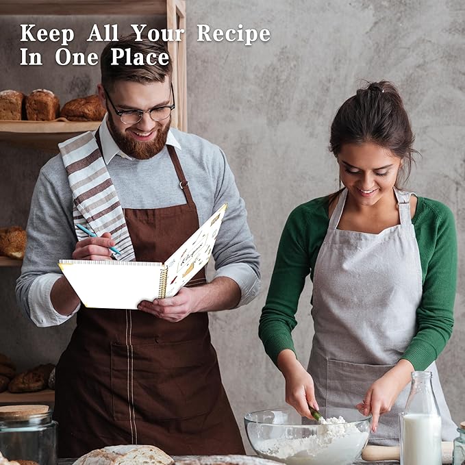 Blank Recipe Book to Write in Your Own Recipes, Blank Cookbook with 175 Pages for Family Cooking Lover, Recipe Notebook with Tab Sticker Sheets, Recipe Journal, Hardcover, 7.5" x 9.5"-DeskLoop Office