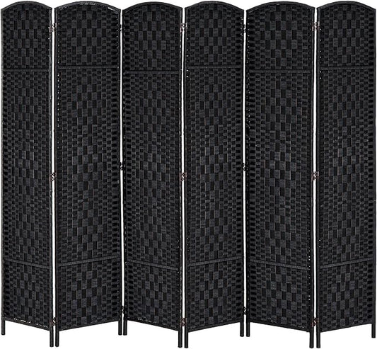 HOMCOM Room Divider, 6 Panel Folding Privacy Screen, 6FT Tall Portable Wicker by HOMCOM