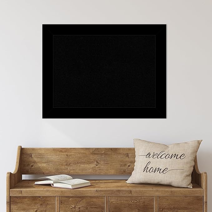 Amanti Art Black Cork Board for Wall, 25x33 Vision Board with Black Wood Frame, Medium Corkboard Office Decor for Home Organization, Casual Corkboard Pinboard to Display Items for Home Organization-DeskLoop Office