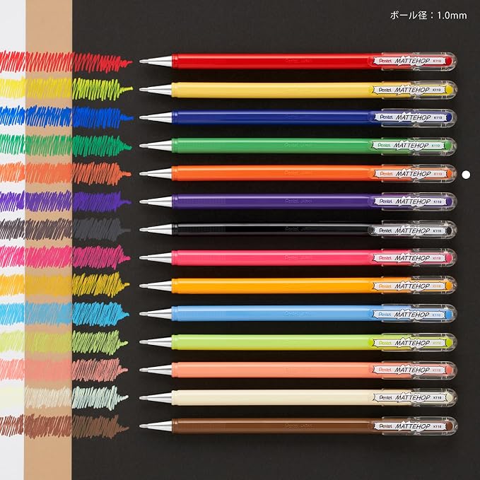 Pentel Color Ballpoint Pen, Matte Hop - Image 6