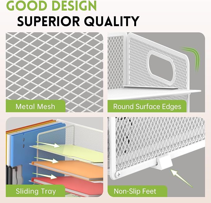 DALTACK Mesh Desk Organizer, 5-Tier Paper Letter Tray - Image 5
