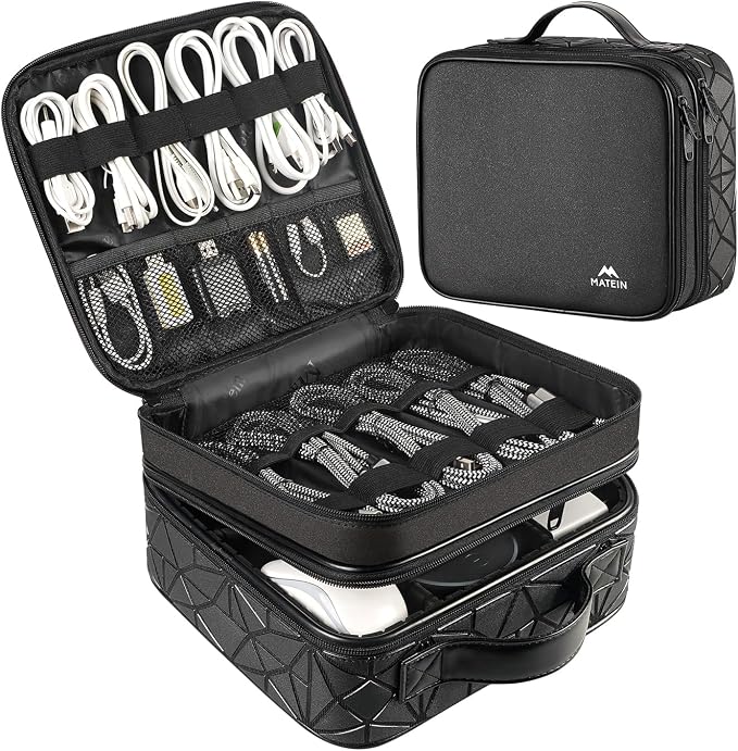 MATEIN Cable Organizer Bag, Waterproof Travel Electronic Storage, Shockproof by MATEIN