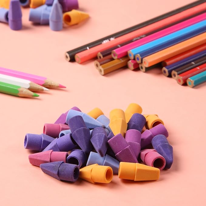 Mr. Pen- Pencil Top Erasers, 120 Pack, 6 Different Twilight Pulse Colors | - Image 7