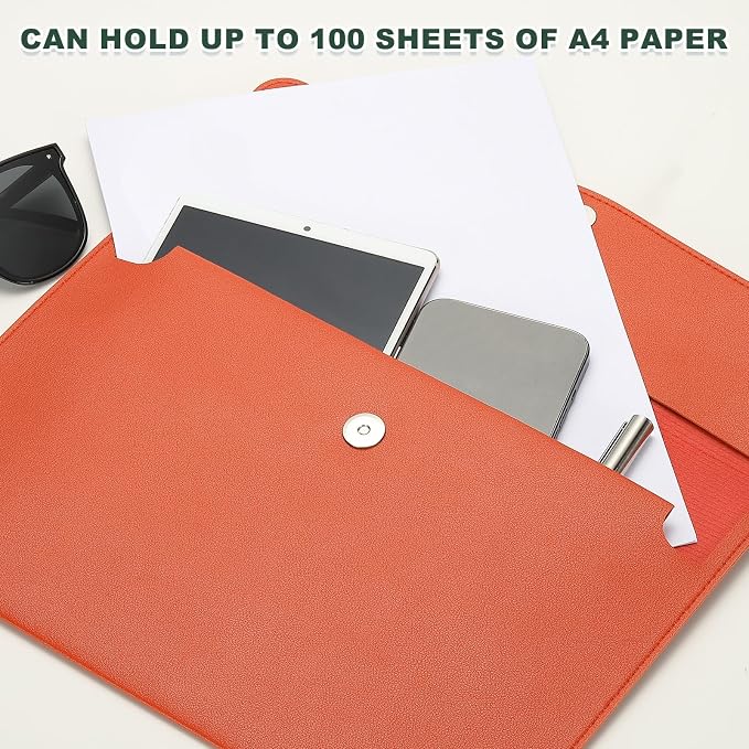 PATIKIL PU Leather A4 File Folder, Document Holder Filing Organizer Portfolio - Image 4