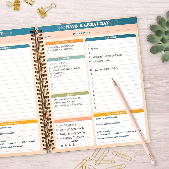 Undated Daily Planner Notebook 8.5x11, To Do List Notebook, Habit Tracker - Image 2