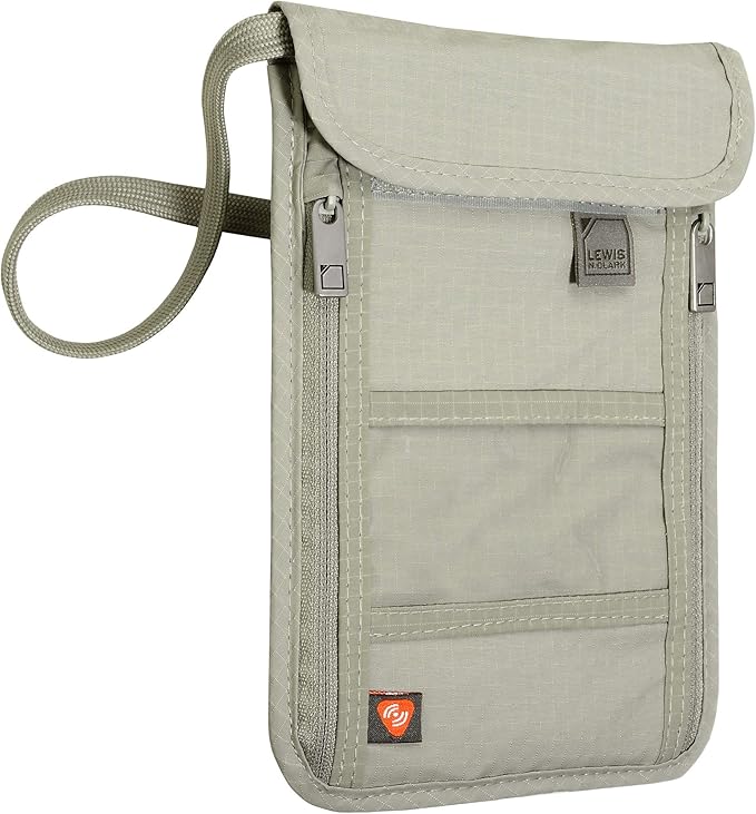 Lewis N. Clark RFID Blocking Stash Neck Wallet, Travel Pouch + Passport Holder by LewisNClark
