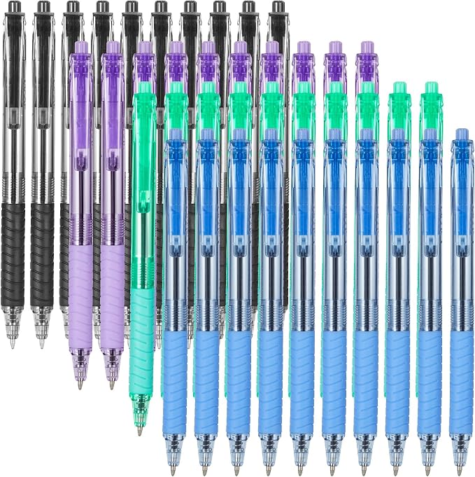 Sooez 40 Pack Bulk Pens Ballpoint Smooth Writing pens, Retractable Black Ink Pen by Sooez