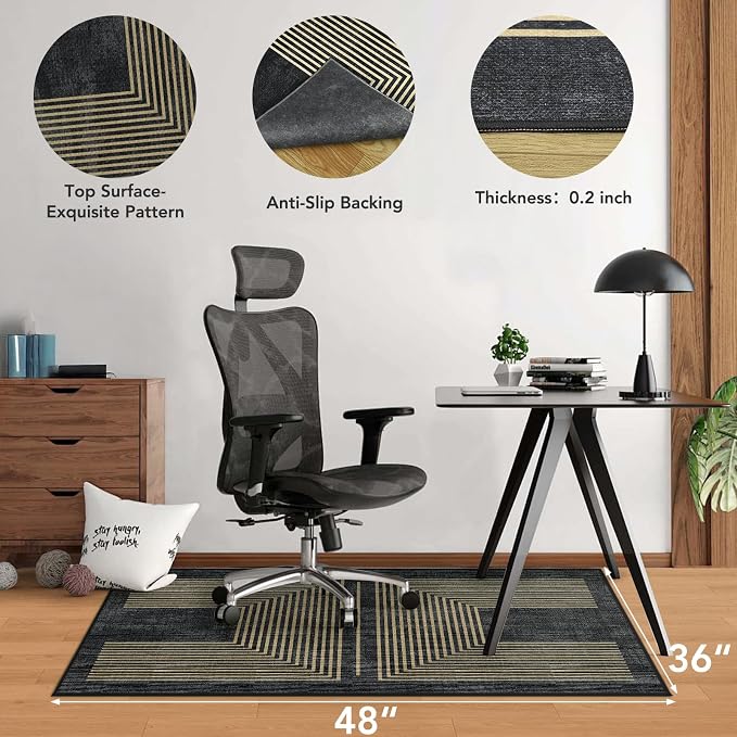Office Chair Mat for Hardwood Floor&Tile Floor, Under Desk Rug for Rolling - Image 2