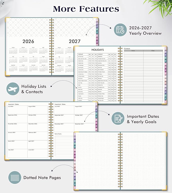 Academic Planner 2026-2027, 18 Months Weekly and Monthly Hardcover Planner - Image 6