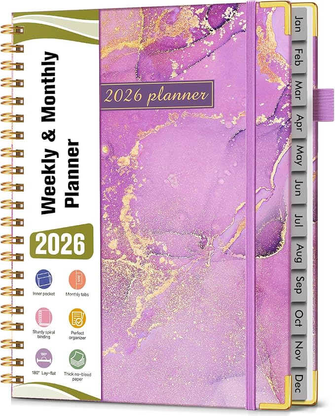 2026 Planner, Hardcover Weekly and Monthly Planner, January 2026 by Unknown